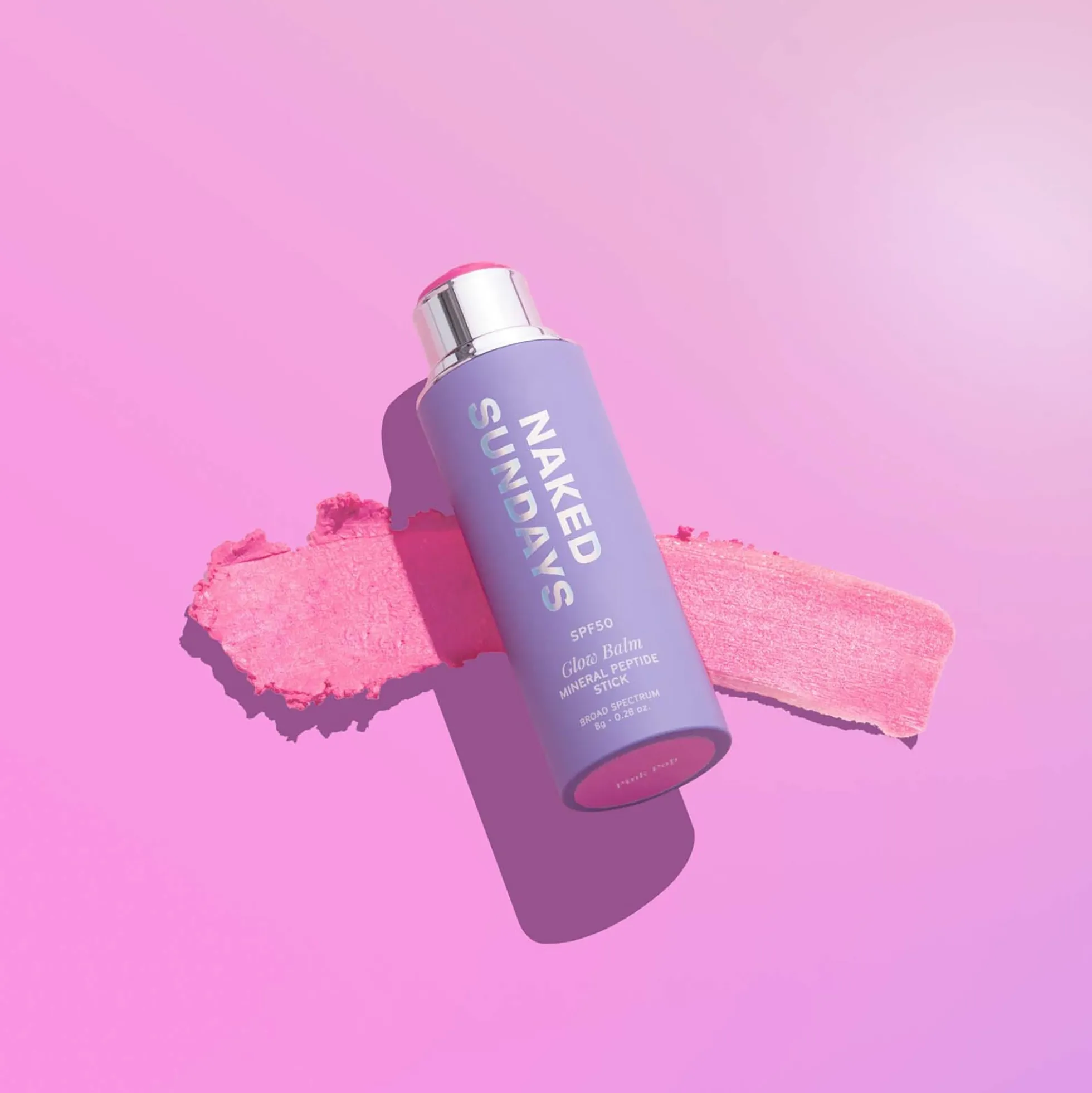 Naked Sundays Glow Balm - Mineral Peptide Stick Pink Pop 8g
