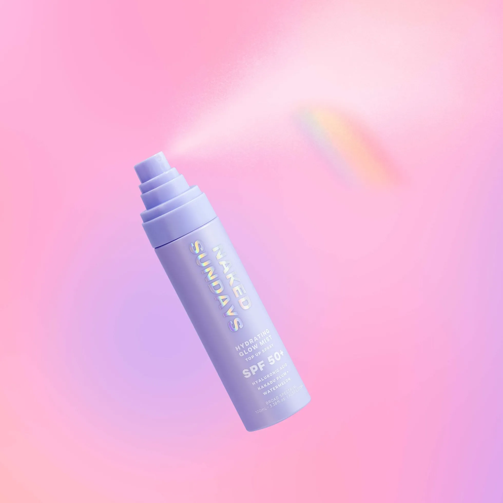 Naked Sundays SPF50+ Hydrating Glow Mist Setting Spray Sunscreen 75ml