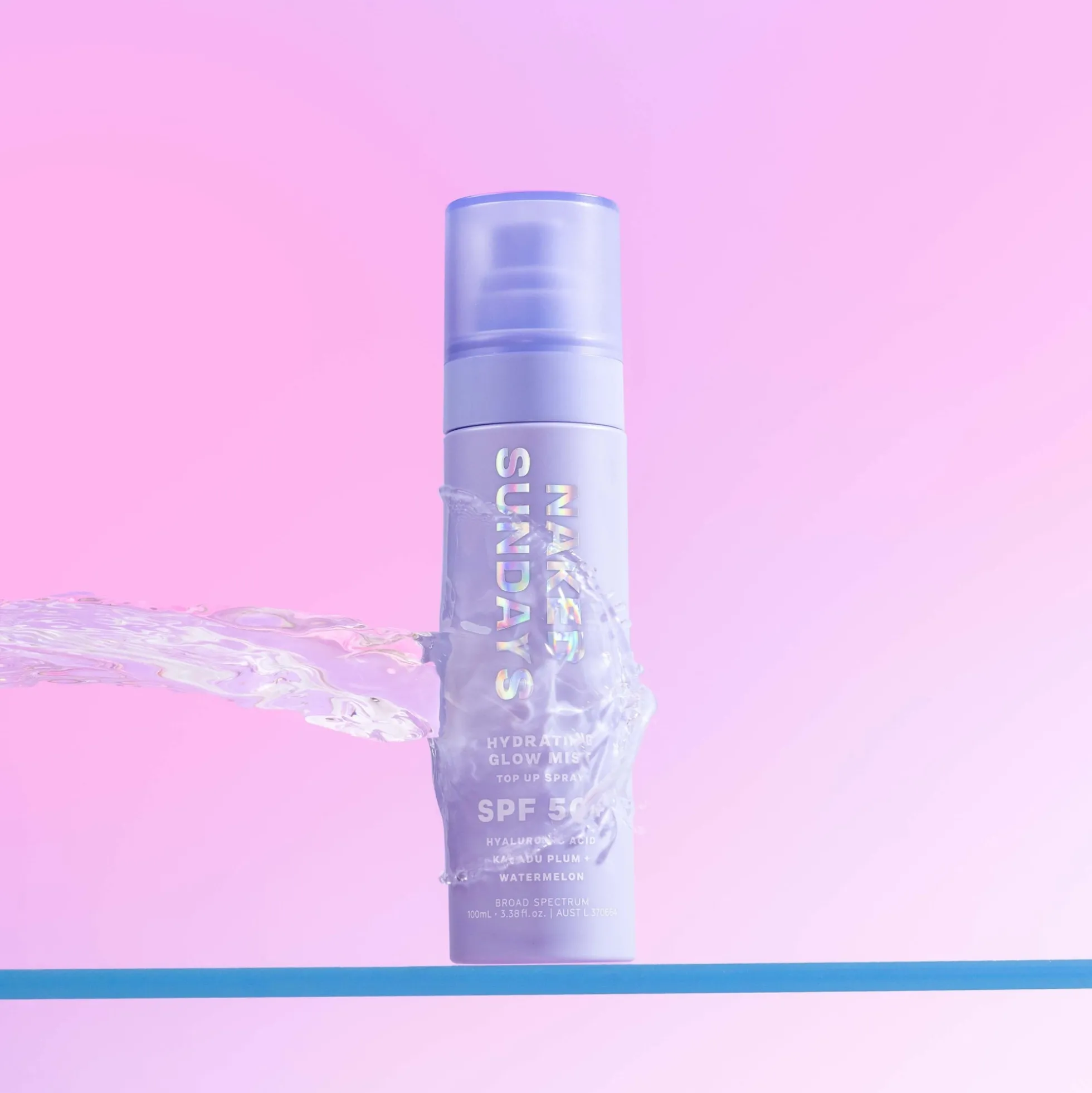 Naked Sundays SPF50+ Hydrating Glow Mist Setting Spray Sunscreen 75ml