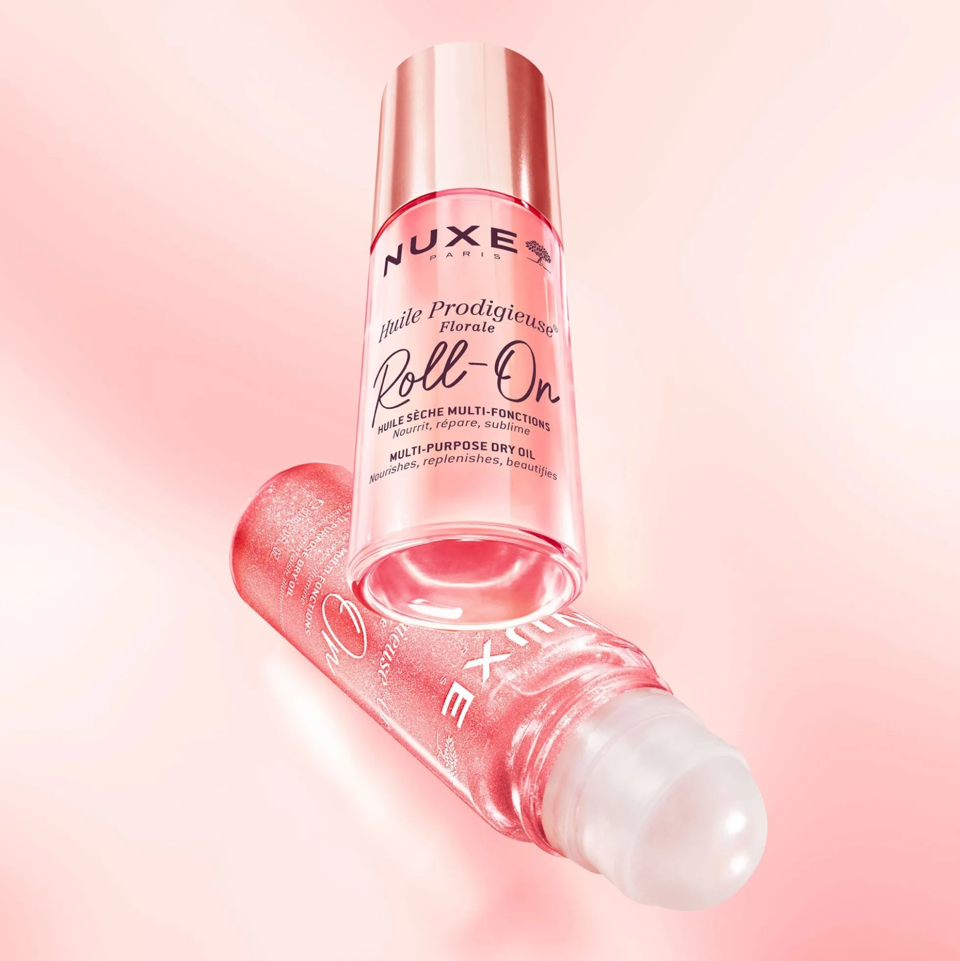 NUXE Huile Prodigieuse Floral Gold Shimmer Multi-Purpose Dry Oil for Face, Body and Hair Roll On 60ml