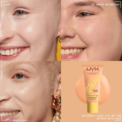 NYX Professional Makeup Buttermelt Glaze Soft Glow Skin Tint + SPF/FPS 30 Foundation (Various Shades)