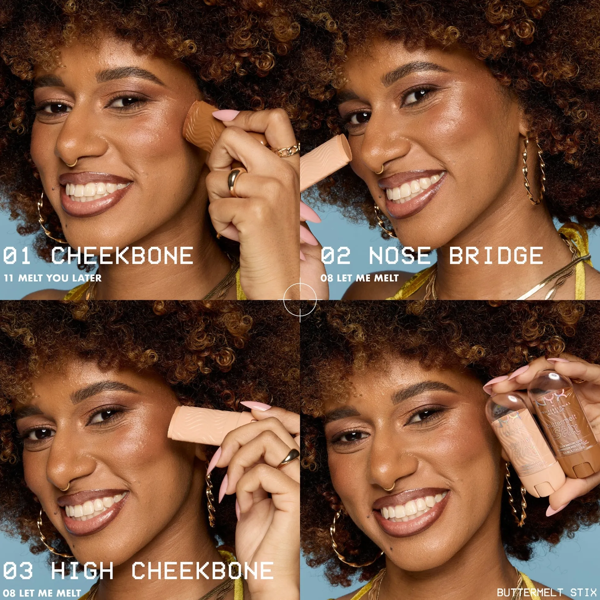 NYX Professional Makeup Buttermelt Stix, Glow Boosting Stix, up to 8 HR wear 5g (Various Shades)