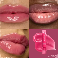 NYX Professional Makeup Jelly Job, Full-Bodied Shine Gloss, Lip-Smoothing Shine (Various Shades)