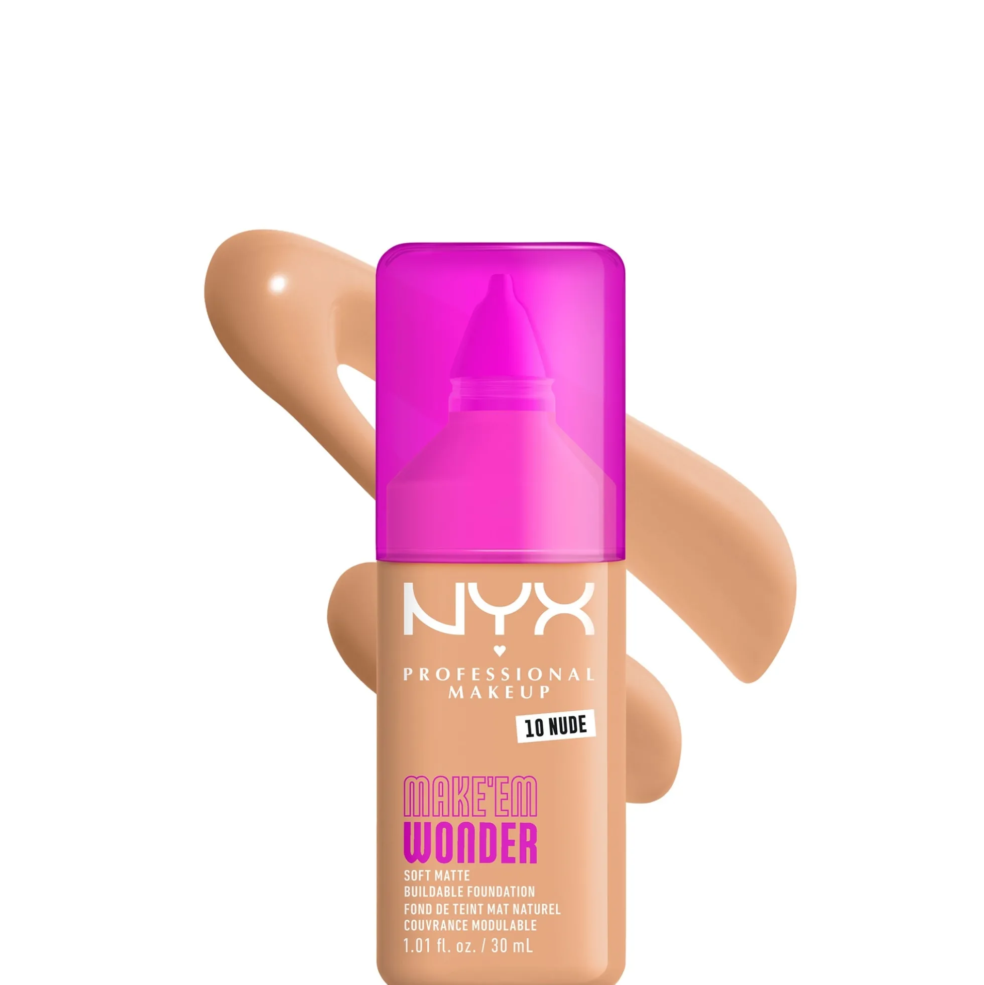 NYX Professional Makeup Make 'EM Wonder, 24H Soft Matte Foundation, Undetectable Finish,