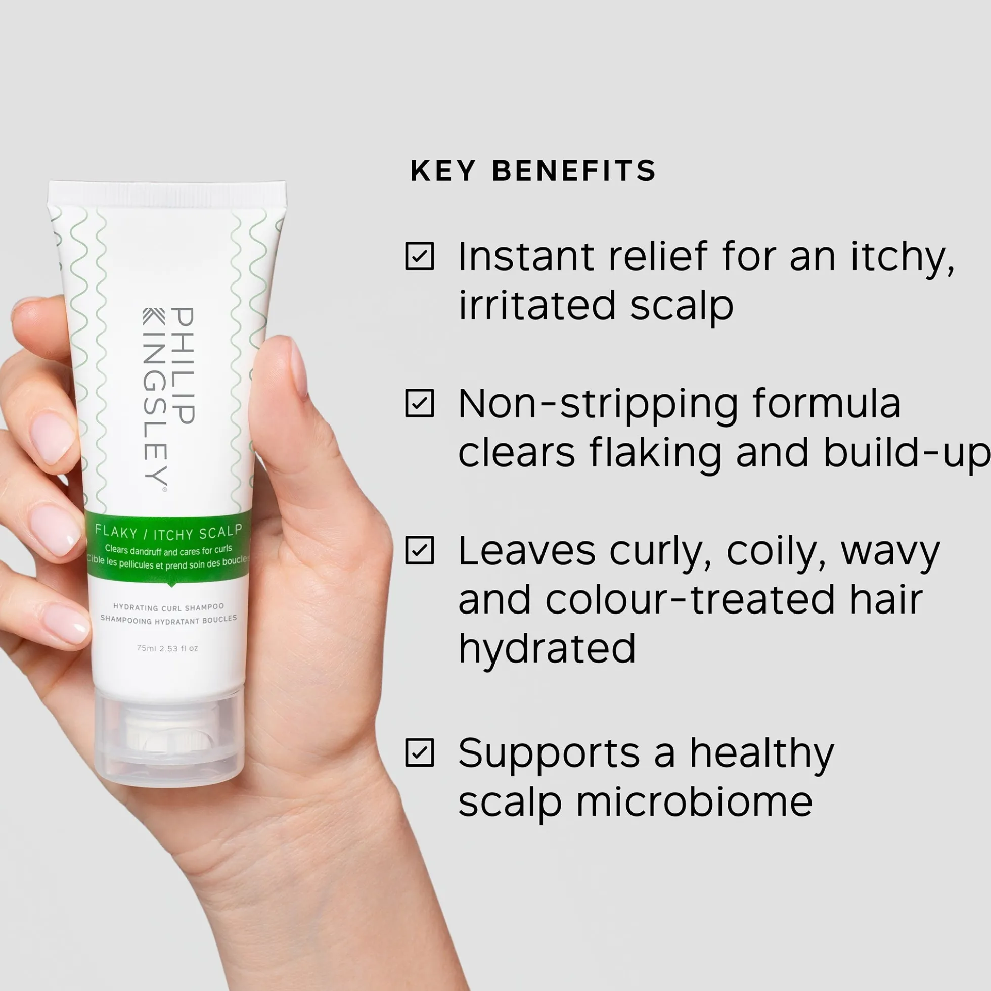 Philip Kingsley Flaky/Itchy Scalp Hydrating Curl Anti-Dandruff Shampoo 75ml