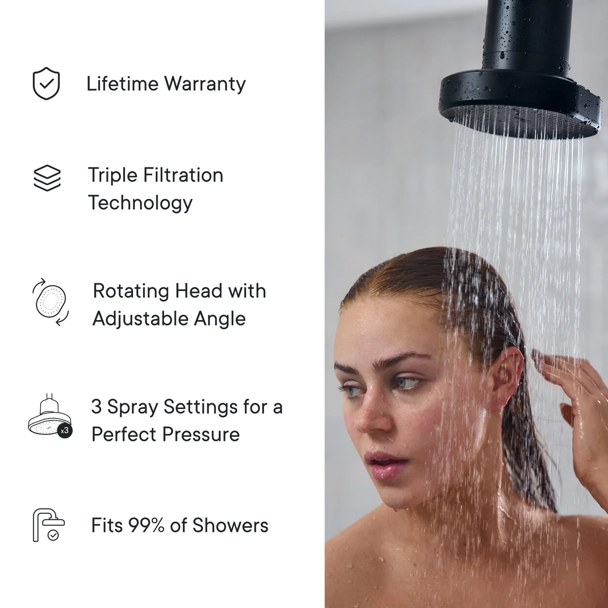 Qure Skincare Shower Filter Black