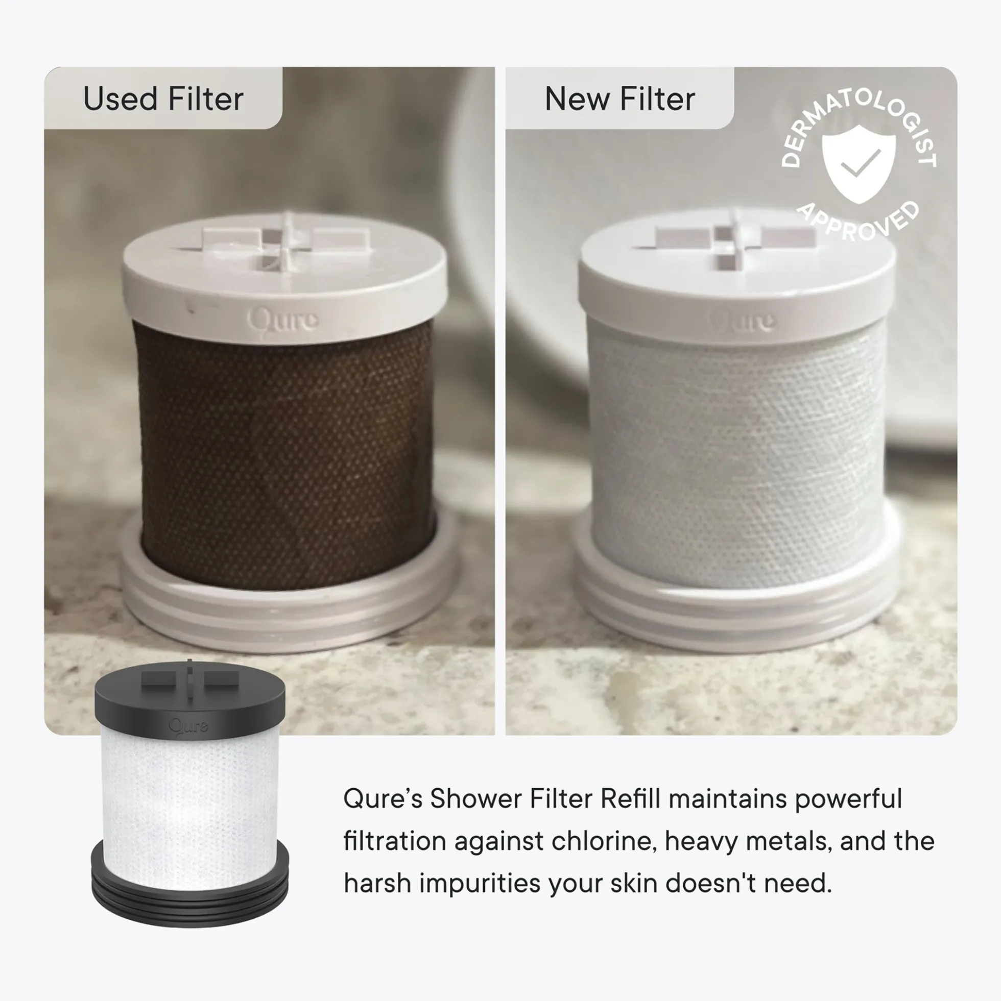 Qure Skincare Shower Filter Black
