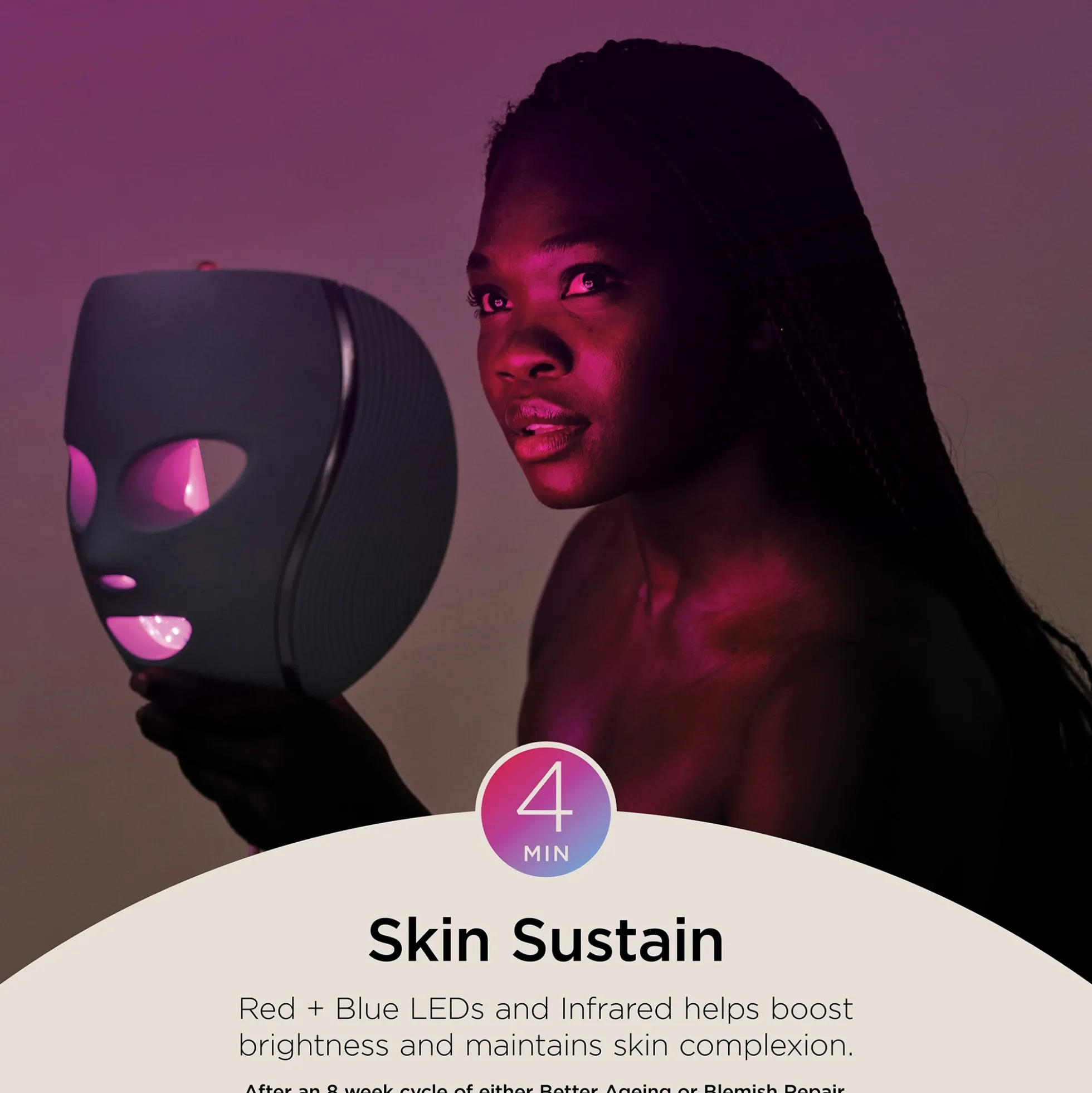 Shark Beauty CryoGlow Under-Eye Cooling and LED Anti-Ageing and Blemish Repair Mask - Blue Frost