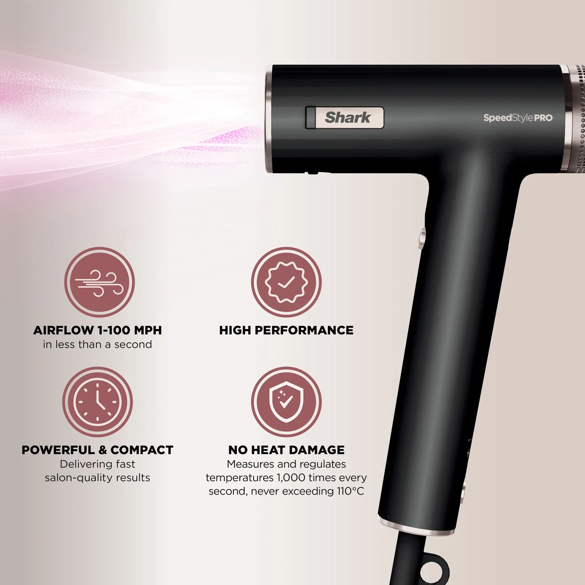 Shark Beauty SpeedStyle Pro 3-in-1 High-Velocity Hair Dryer System for Straight and Wavy Hair