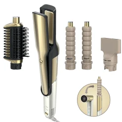 Shark Glam 4-in-1 Hot Tool Air Styling + Drying System Gold- For Straight, Wavy and Bouncy Styles