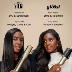 Shark Glam 4-in-1 Hot Tool Air Styling + Drying System Gold- For Straight, Wavy and Bouncy Styles