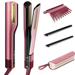 Shark SilkiPro Straight Hair Straightener + Dryer in One Tool - Rose Petal