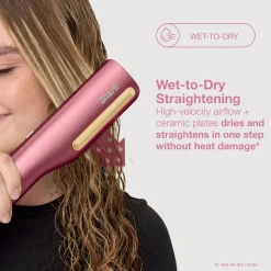 Shark SilkiPro Straight Hair Straightener + Dryer in One Tool - Rose Petal
