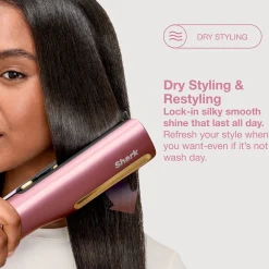 Shark SilkiPro Straight Hair Straightener + Dryer in One Tool - Rose Petal