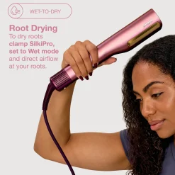 Shark SilkiPro Straight Hair Straightener + Dryer in One Tool - Rose Petal