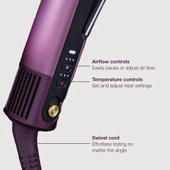 Shark SilkiPro Straight Hair Straightener + Dryer in One Tool - Plum Satin