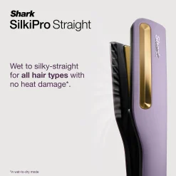 Shark SilkiPro Straight Hair Straightener + Dryer in One Tool - Plum Satin
