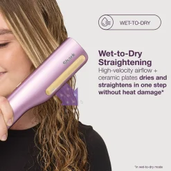 Shark SilkiPro Straight Hair Straightener + Dryer in One Tool - Plum Satin