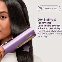Shark SilkiPro Straight Hair Straightener + Dryer in One Tool - Plum Satin