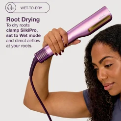 Shark SilkiPro Straight Hair Straightener + Dryer in One Tool - Plum Satin