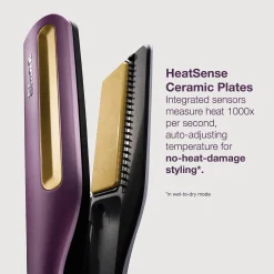 Shark SilkiPro Straight Hair Straightener + Dryer in One Tool - Plum Satin