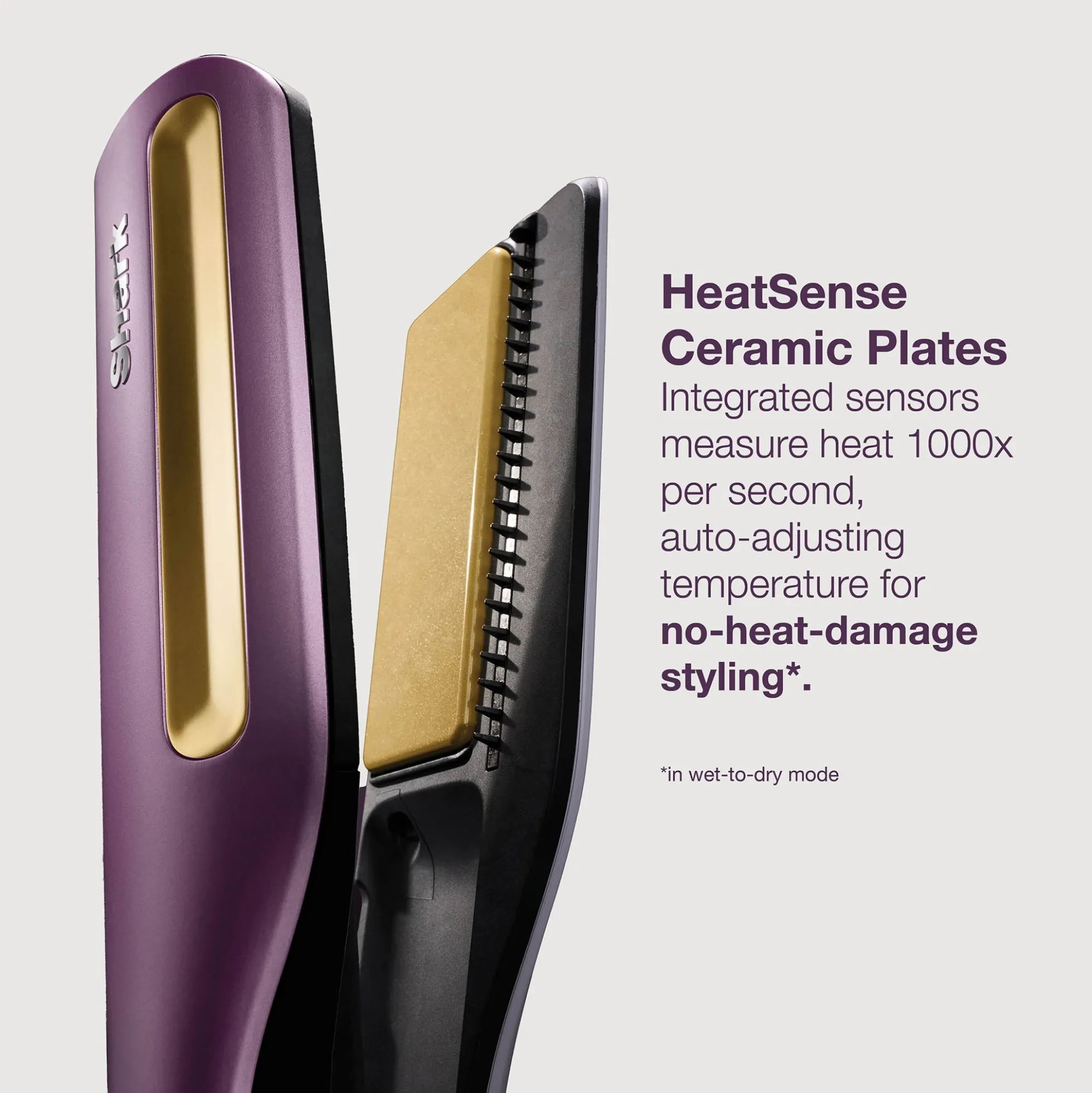 Shark SilkiPro Straight Hair Straightener + Dryer in One Tool - Plum Satin