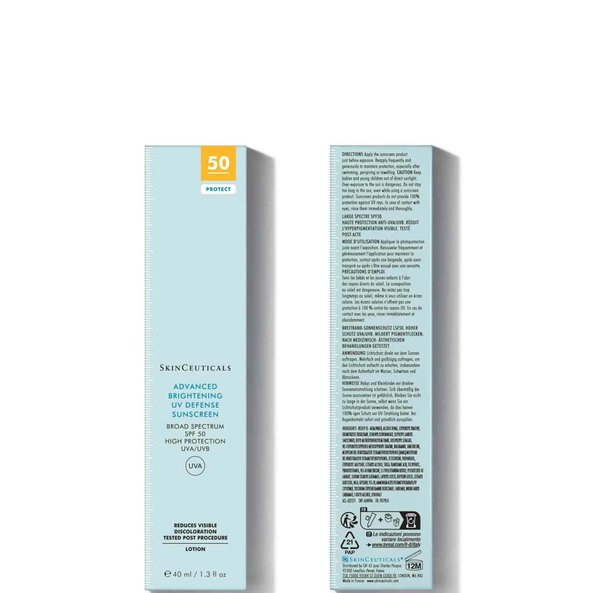 SkinCeuticals Advanced Brightening UV Defense SPF50 Sunscreen 40ml