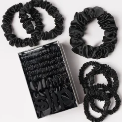 Slip Pure Silk Assorted Scrunchies Mega Set - Black (Worth £76.00)