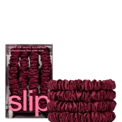 slip pure silk skinny scrunchies - maroon