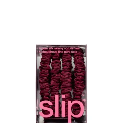 slip pure silk skinny scrunchies - maroon
