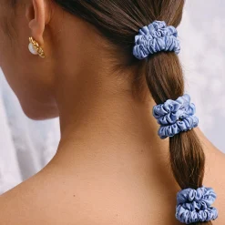 Slip Pure Silk Skinny Scrunchies - Cornflower