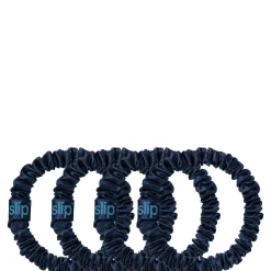 slip pure silk skinny scrunchies - navy