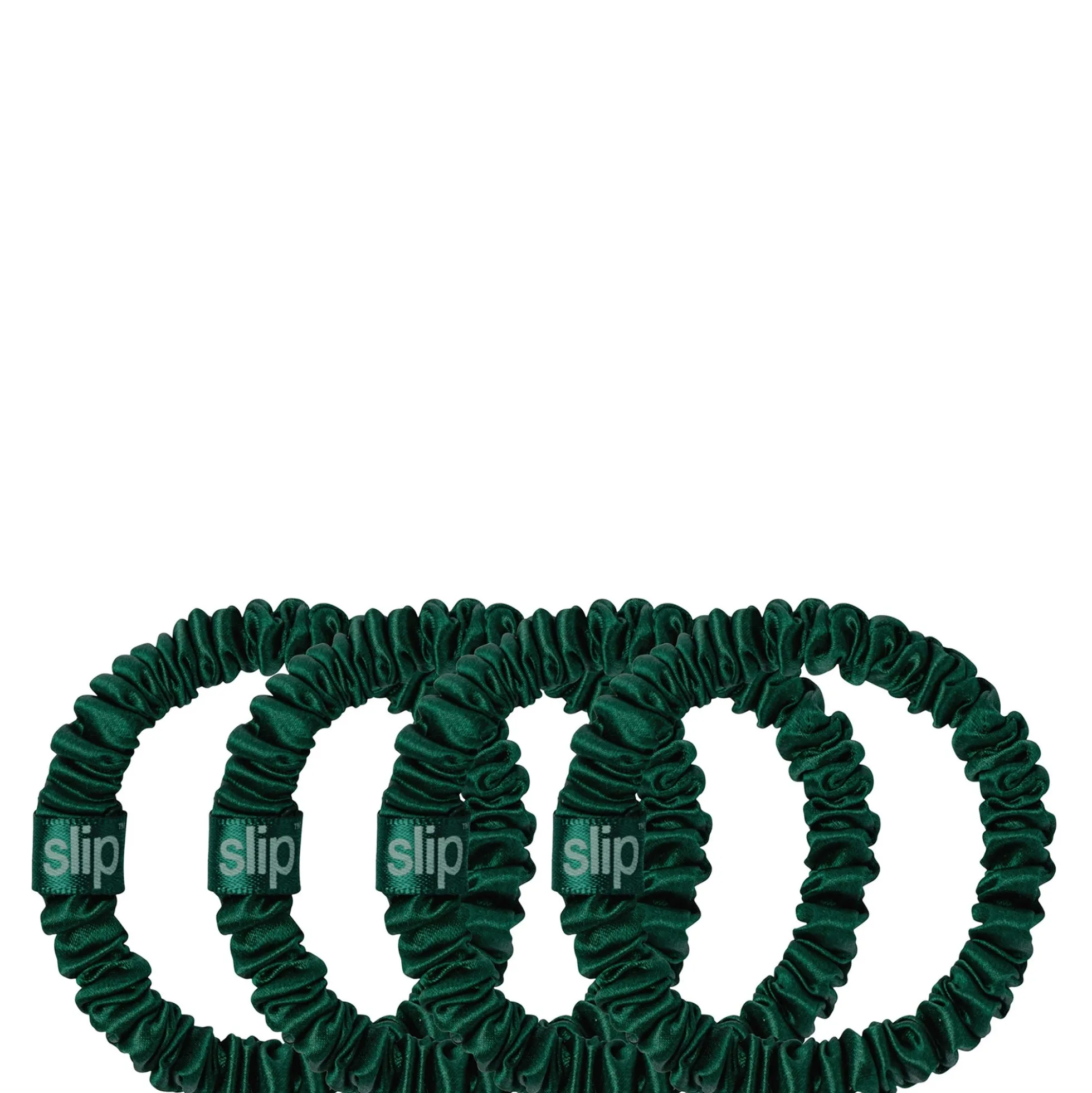 slip pure silk skinny scrunchies - forest