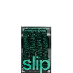 slip pure silk skinny scrunchies - forest