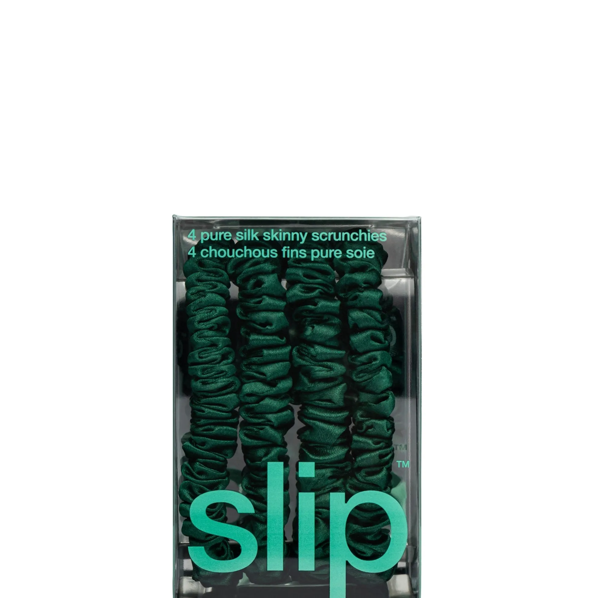slip pure silk skinny scrunchies - forest