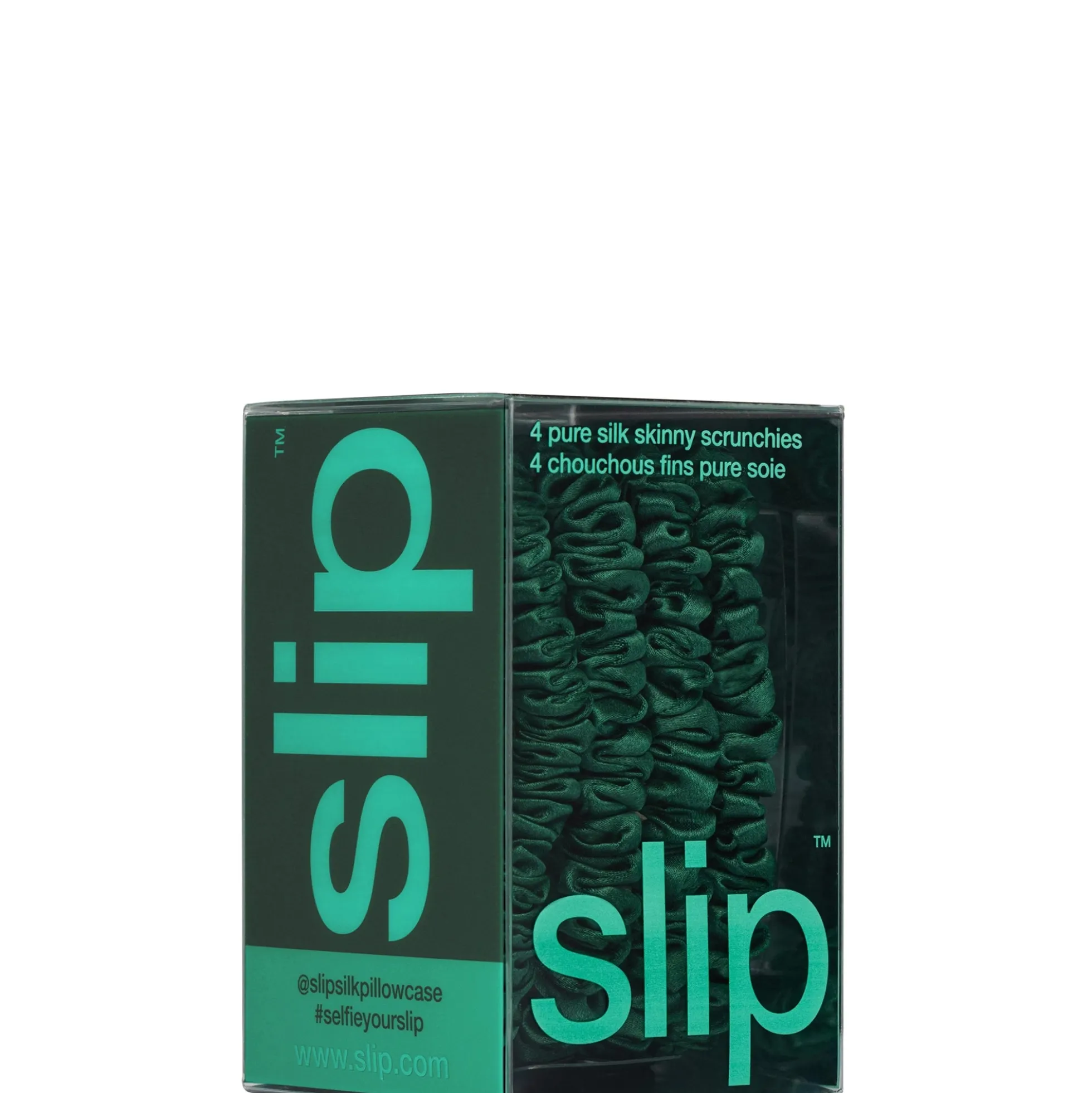 slip pure silk skinny scrunchies - forest