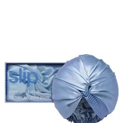 slip pure silk turban - cornflower
