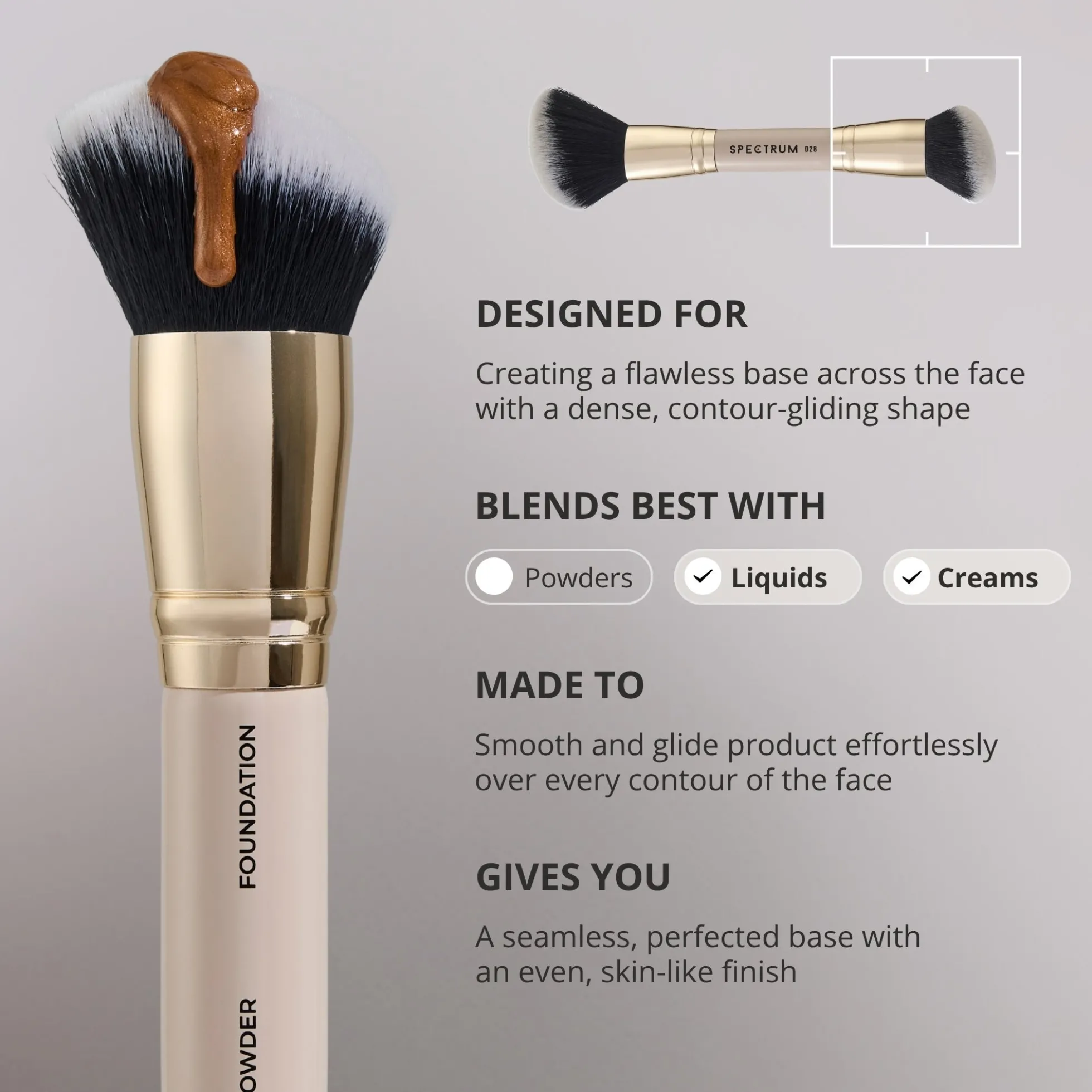 Spectrum Collections Dual Ended D28 'The Complexion' Bronzer and Base Brush