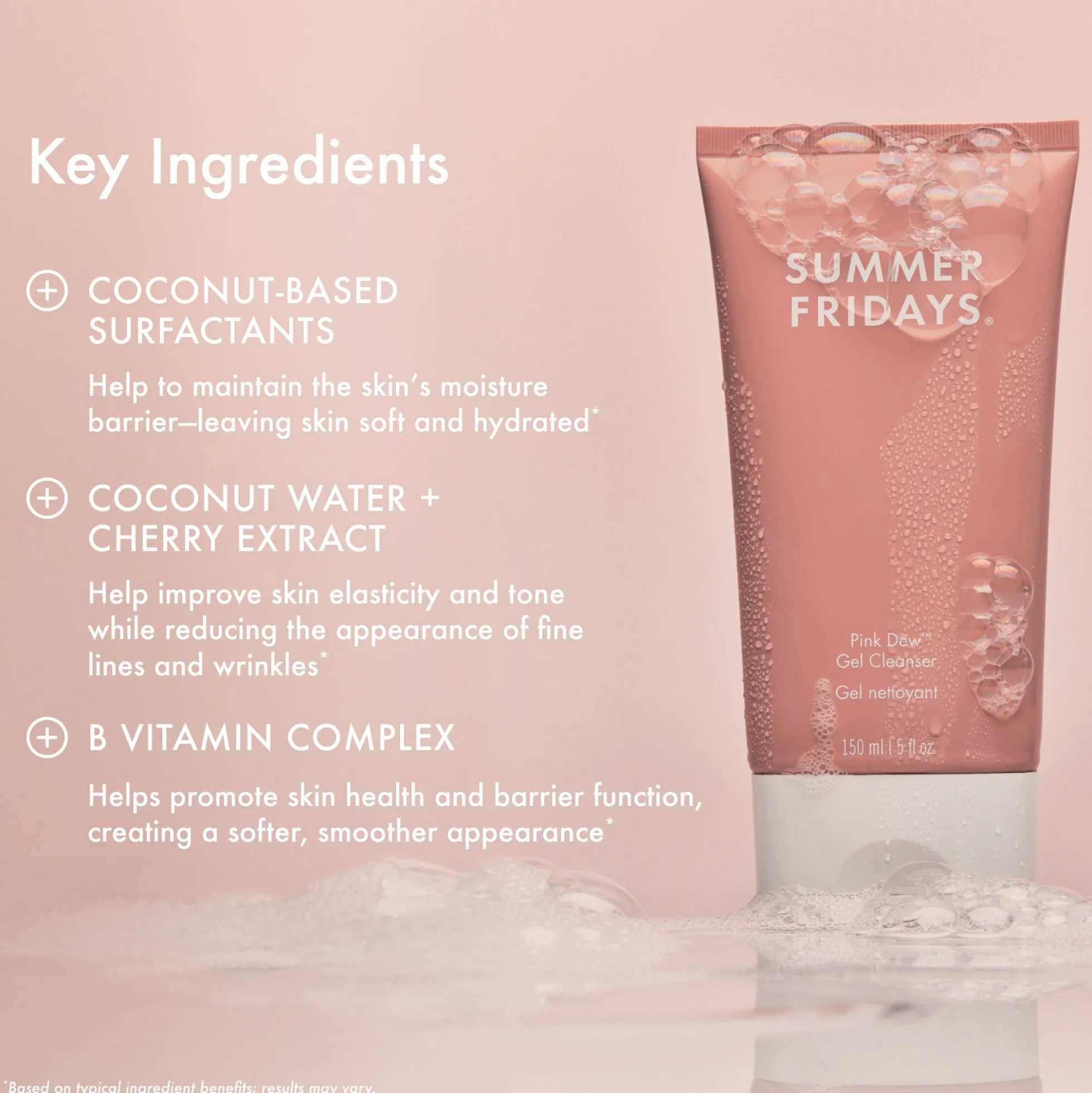 Summer Fridays Pink Dew Gel Cleanser 150ml