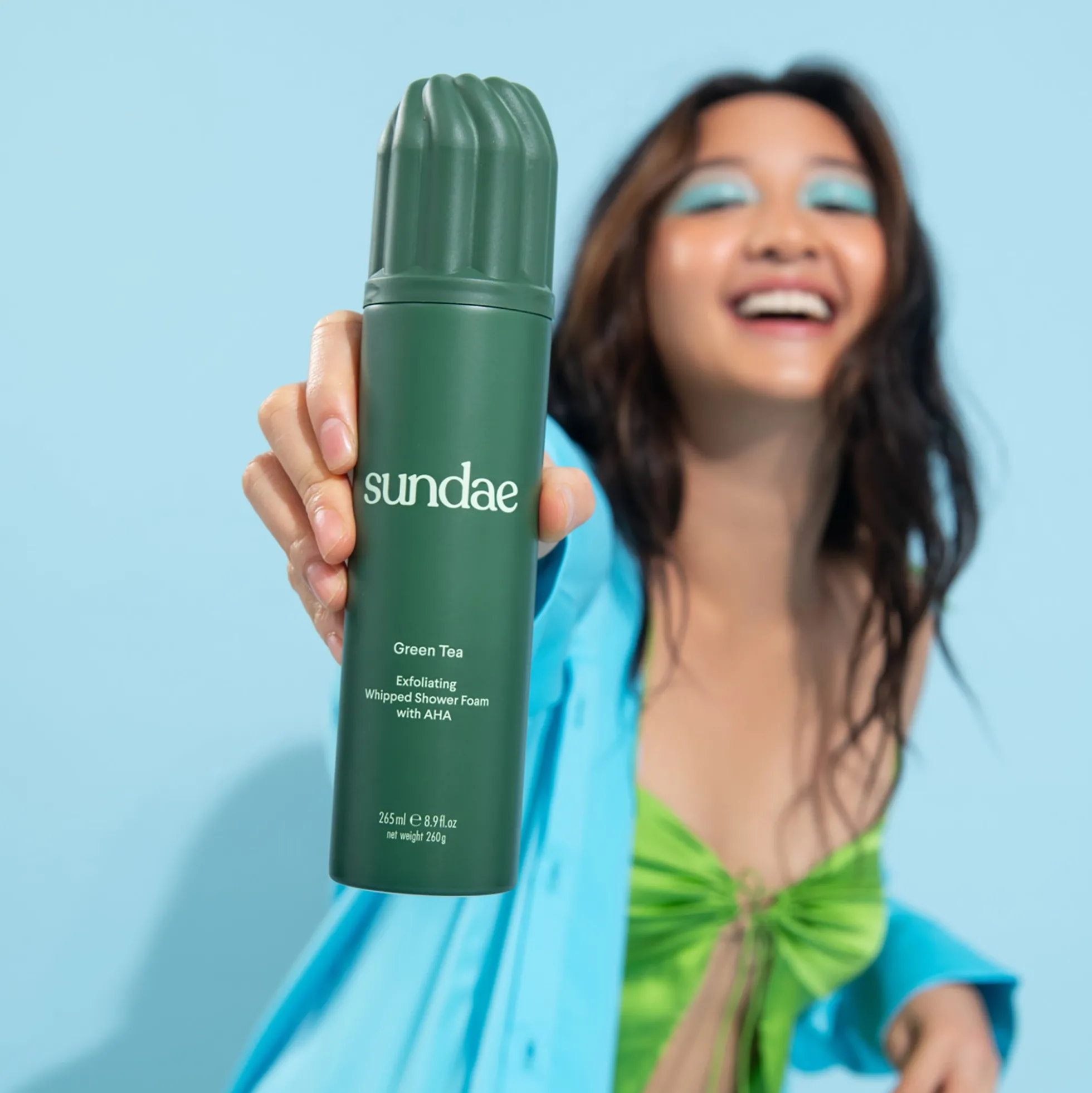SUNDAE Body Green Tea Exfoliating Whipped Shower Foam with Kakadu Plum and Finger Lime 260ml