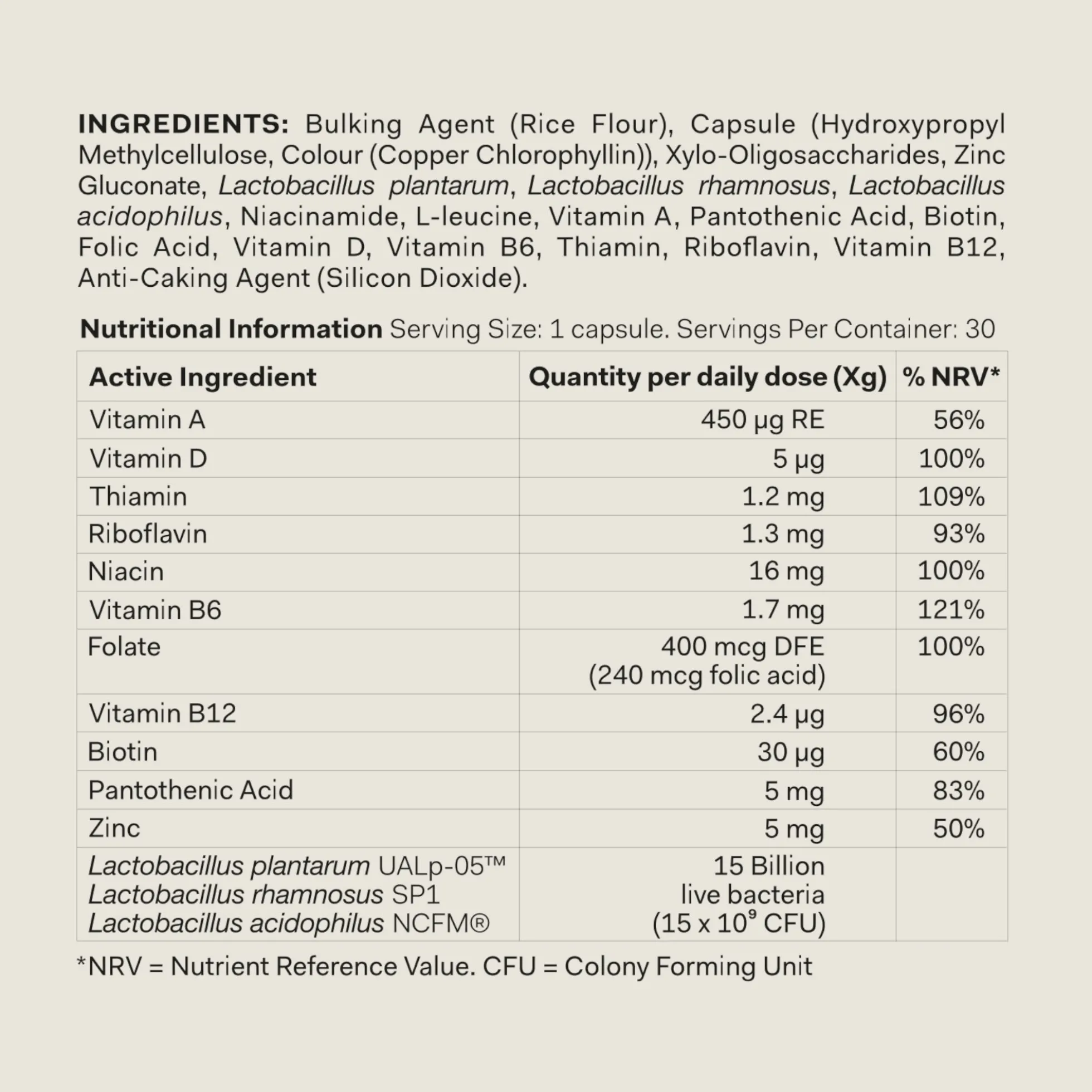 The Nue Co. Barrier Clear Probiotic 15g
