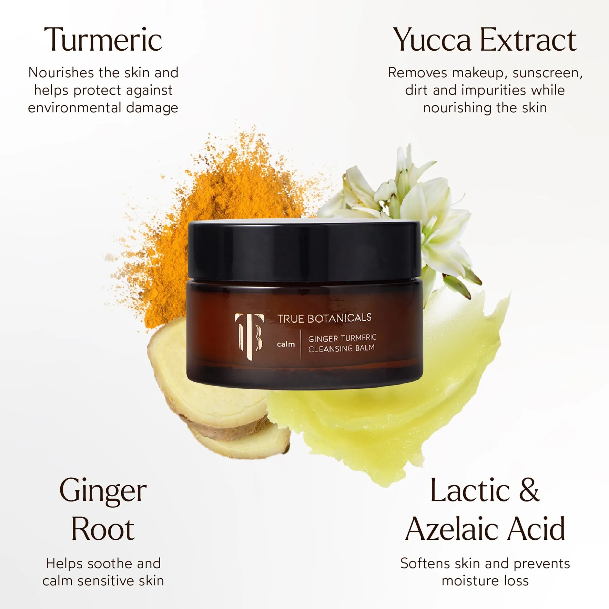 True Botanicals Ginger Turmeric Makeup Removing Cleansing Balm 96g