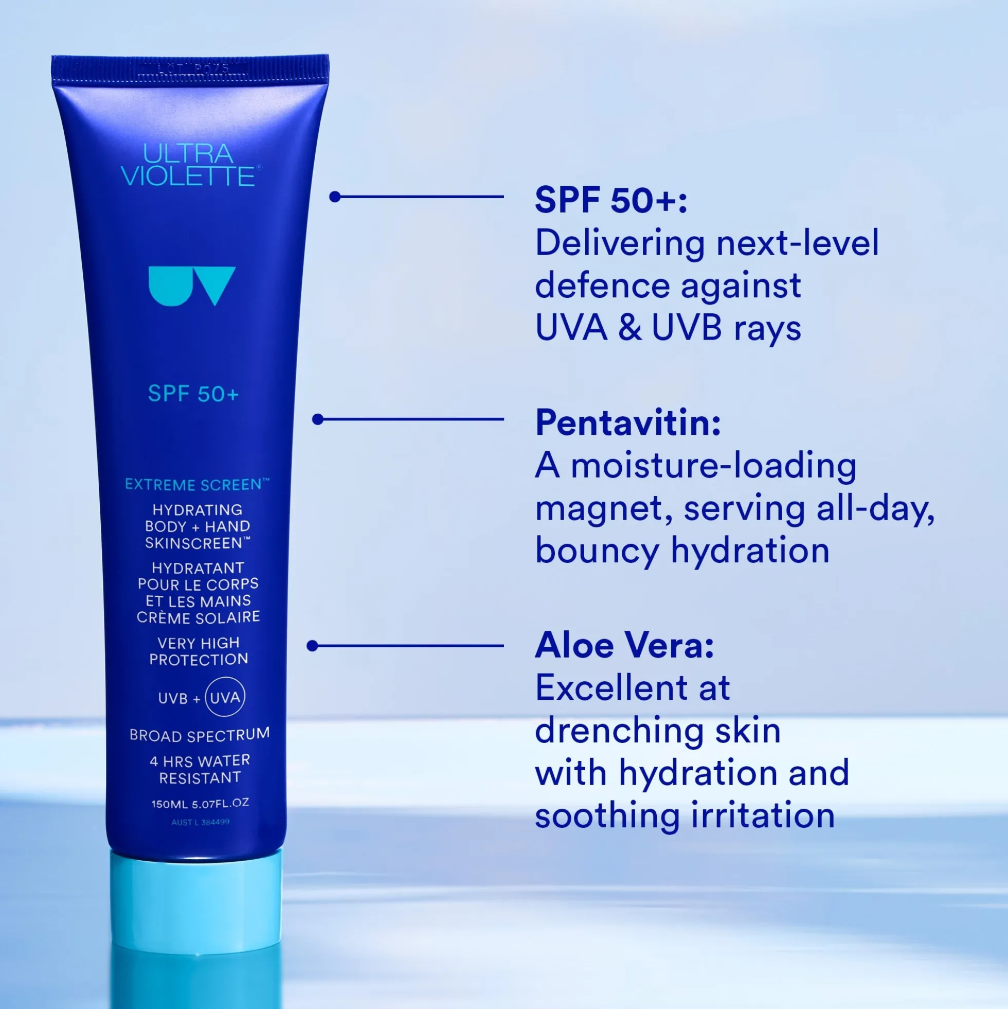 Ultra Violette Extreme Screen SPF 50+ Hydrating Body and Hand SKINSCREEN 150ml