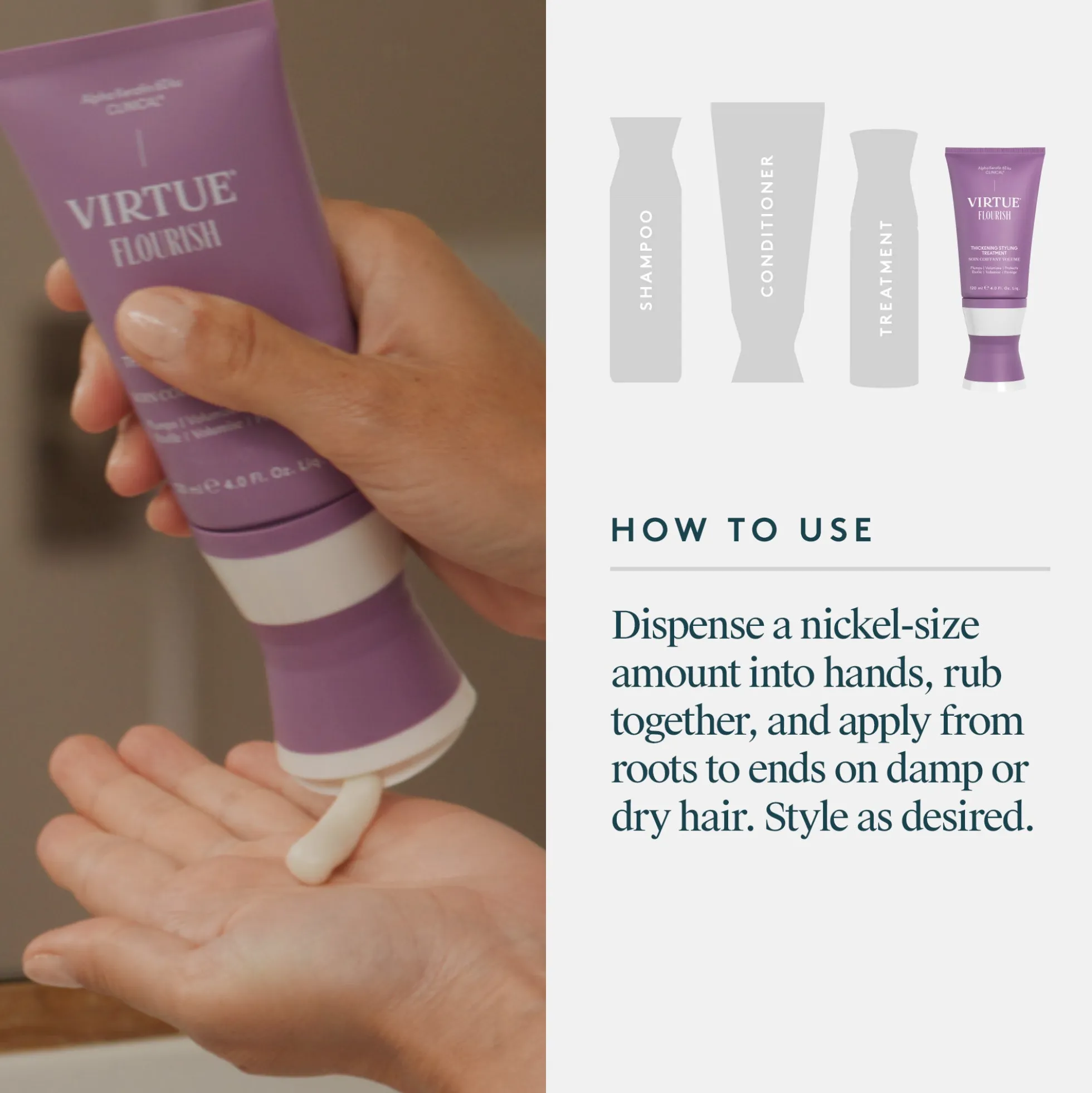 VIRTUE Flourish Thickening Styling Treatment 120ml